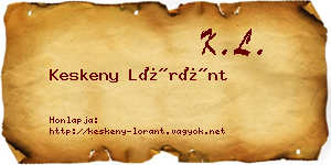 Keskeny Lóránt névjegykártya
