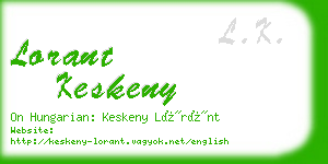 lorant keskeny business card